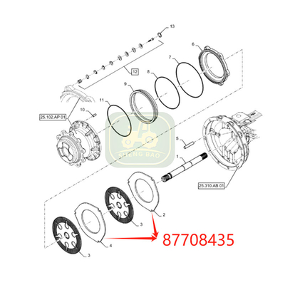 Differenza del freno anteriore 8 mm 87708435 Piastra di freno per retroescalatore