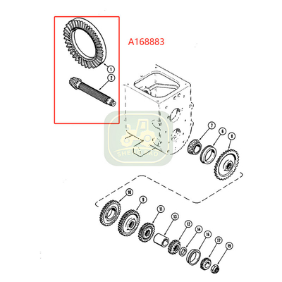 Parti di trasmissione dell'asse anteriore 7/47 T A168883 Bivel Gear per retroesca