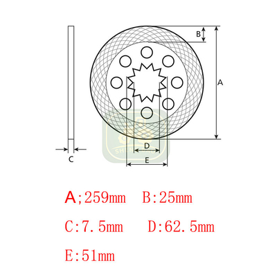 Sistema differenziale 15T 114622C2 Disco di freno per trattore