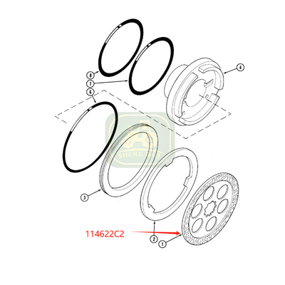 Sistema differenziale 15T 114622C2 Disco di freno per trattore