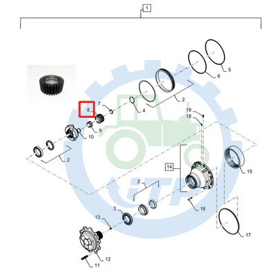 Ingranaggio 87708443 per il PE 570NXT del PE 570N delle parti 580N 580SN 586H 580N di caso